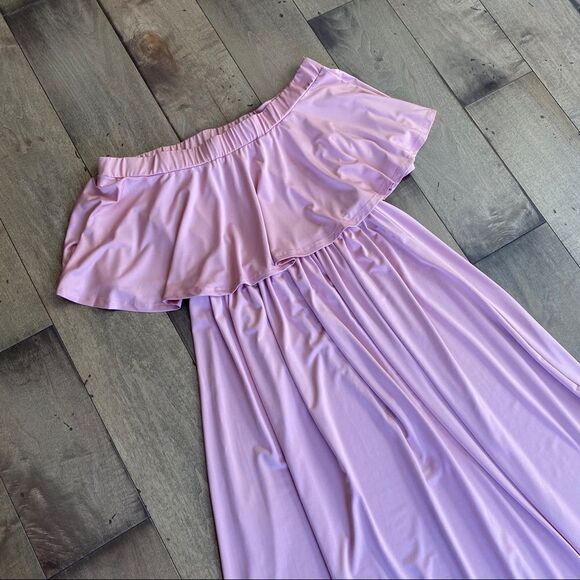 Boutique maternity Dress Pink Maxi Strapless S - Picture 5 of 7